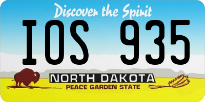 ND license plate IOS935