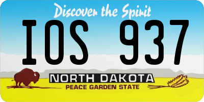 ND license plate IOS937