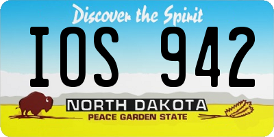ND license plate IOS942