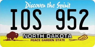 ND license plate IOS952