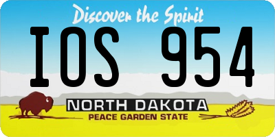 ND license plate IOS954