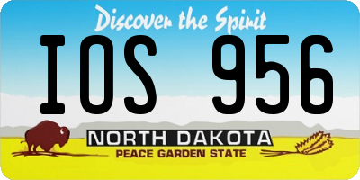 ND license plate IOS956