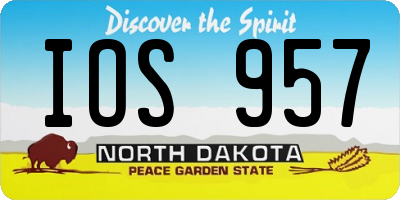 ND license plate IOS957