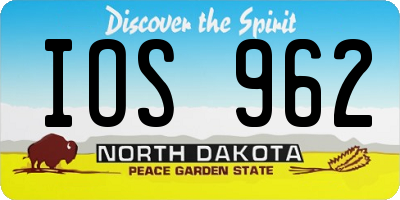 ND license plate IOS962