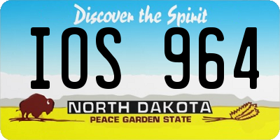 ND license plate IOS964