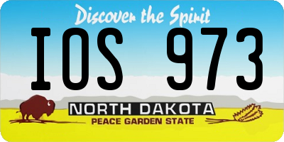 ND license plate IOS973