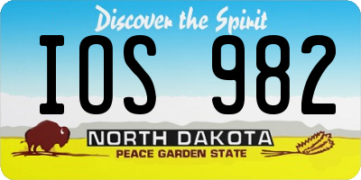 ND license plate IOS982