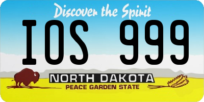 ND license plate IOS999