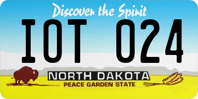 ND license plate IOT024