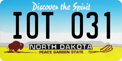 ND license plate IOT031