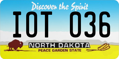ND license plate IOT036