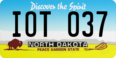 ND license plate IOT037