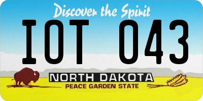 ND license plate IOT043