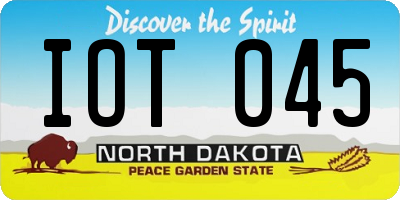 ND license plate IOT045
