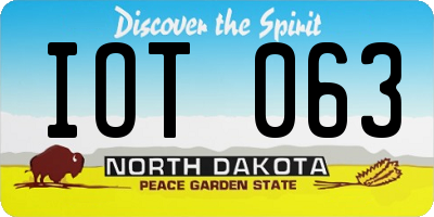 ND license plate IOT063