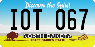 ND license plate IOT067