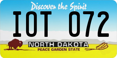 ND license plate IOT072