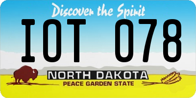 ND license plate IOT078