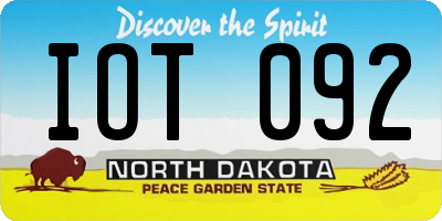 ND license plate IOT092