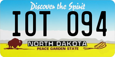 ND license plate IOT094