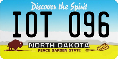 ND license plate IOT096
