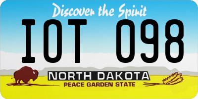 ND license plate IOT098