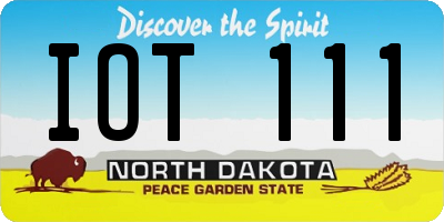 ND license plate IOT111