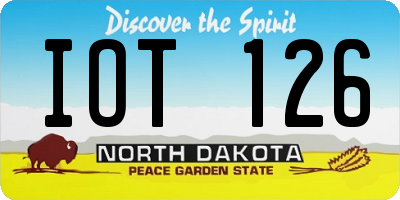 ND license plate IOT126