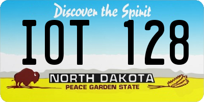 ND license plate IOT128