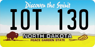 ND license plate IOT130