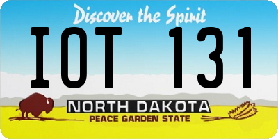 ND license plate IOT131