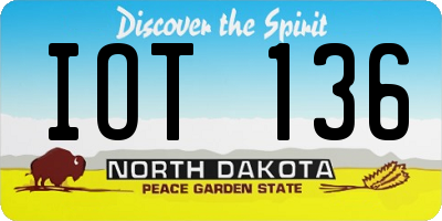 ND license plate IOT136