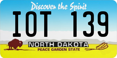 ND license plate IOT139