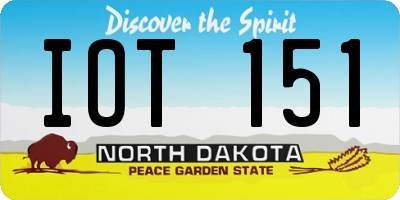 ND license plate IOT151