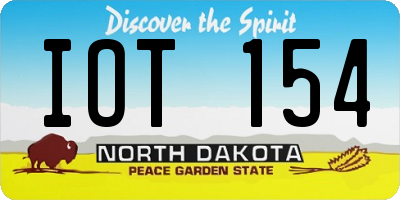 ND license plate IOT154