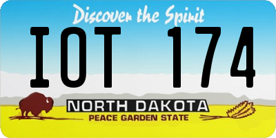 ND license plate IOT174