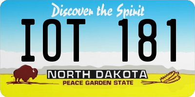 ND license plate IOT181