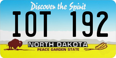 ND license plate IOT192