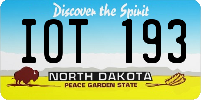 ND license plate IOT193