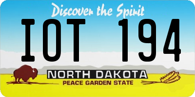 ND license plate IOT194
