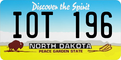ND license plate IOT196