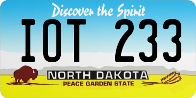 ND license plate IOT233