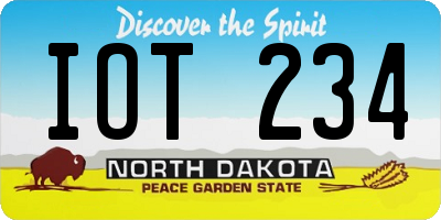 ND license plate IOT234