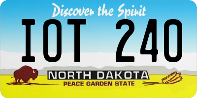 ND license plate IOT240