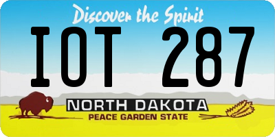 ND license plate IOT287