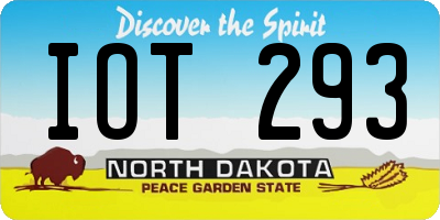 ND license plate IOT293