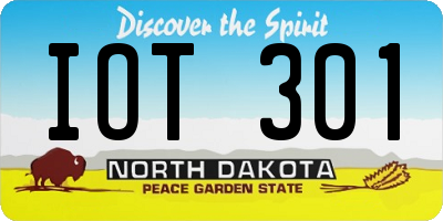 ND license plate IOT301