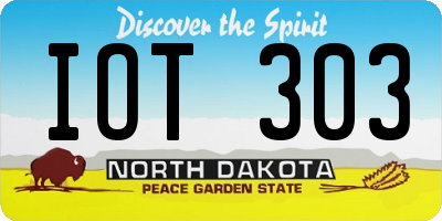 ND license plate IOT303