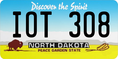 ND license plate IOT308