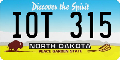 ND license plate IOT315